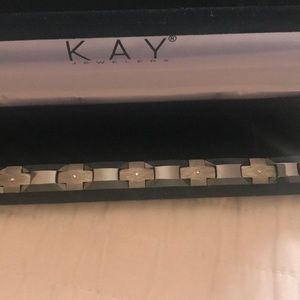 1/10 Diamond Stainless Steel and Ceramic Bracelet